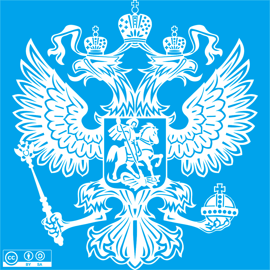 Шаблон вытынанки. Герб России
